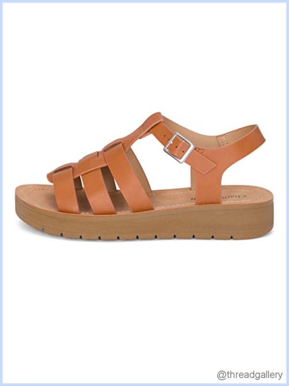 Platform Gladiator Sandals Strappy Open Toe PU Leather Ankle Buckle Comfort